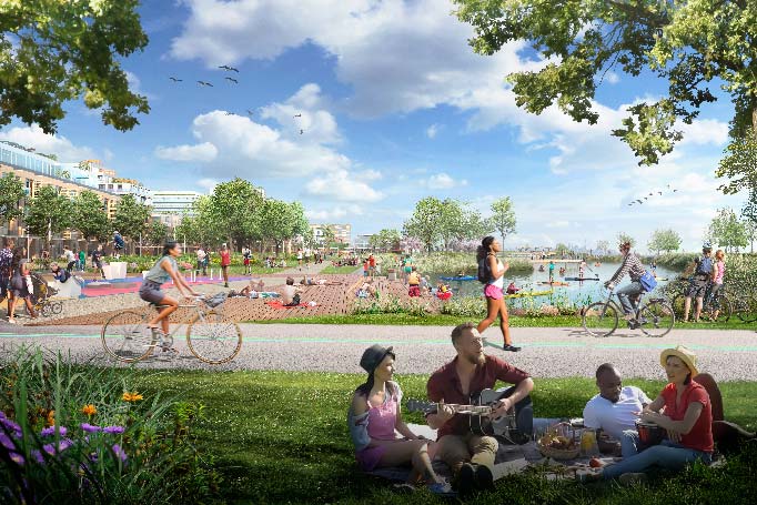 Rendering of the Lakeview Village marina